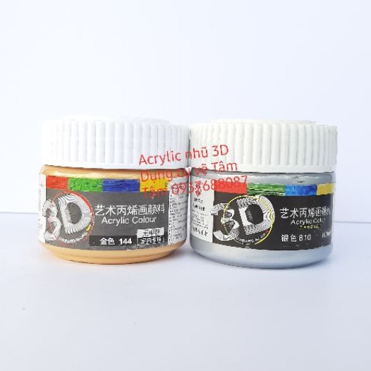 Màu vẽ , Màu Acrylic nhủ đồng và nhủ bạc-Dụng cụ vẽ Tâm Tâm