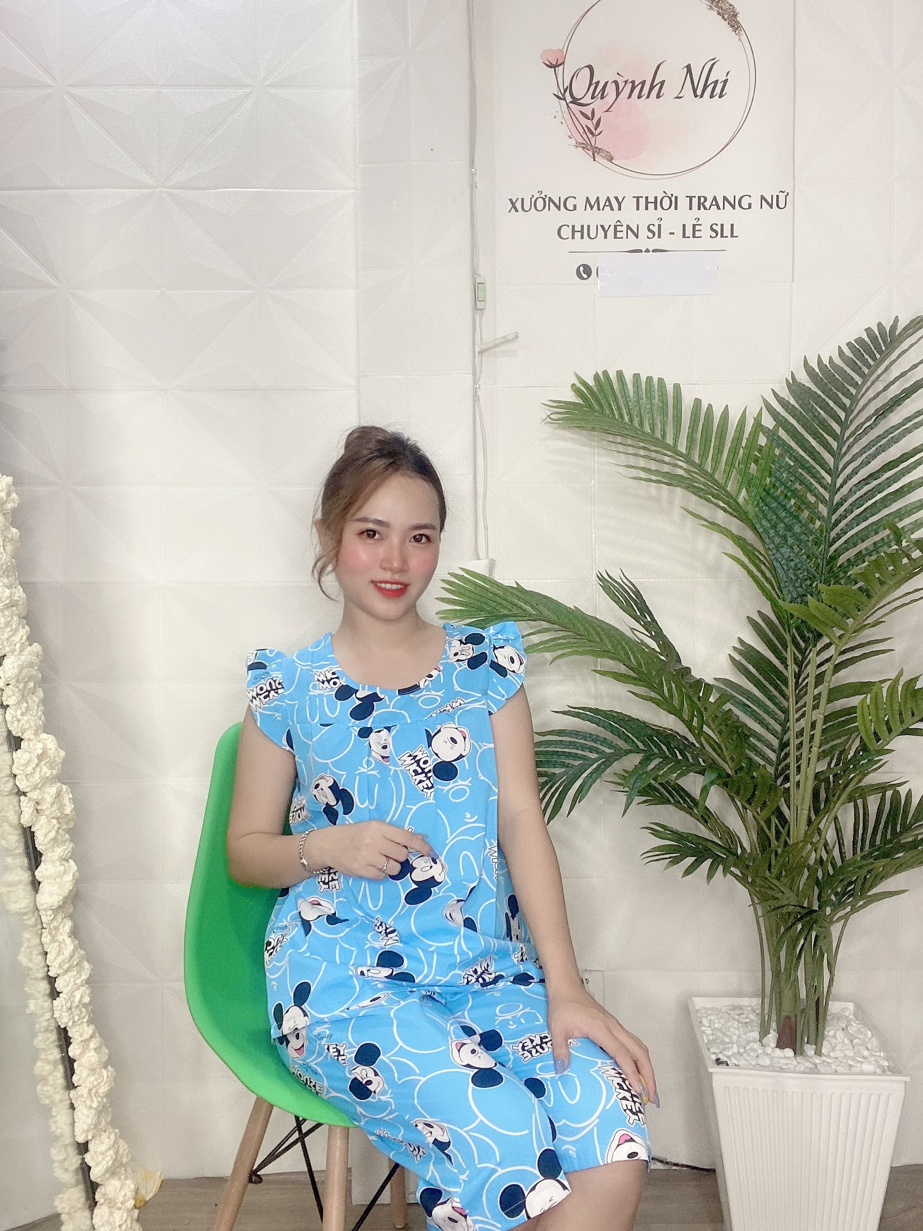 ĐỒ BỘ LỤA LỬNG TAY NHÍ CHUỘT MIC DỄ THƯƠNG - LUA42