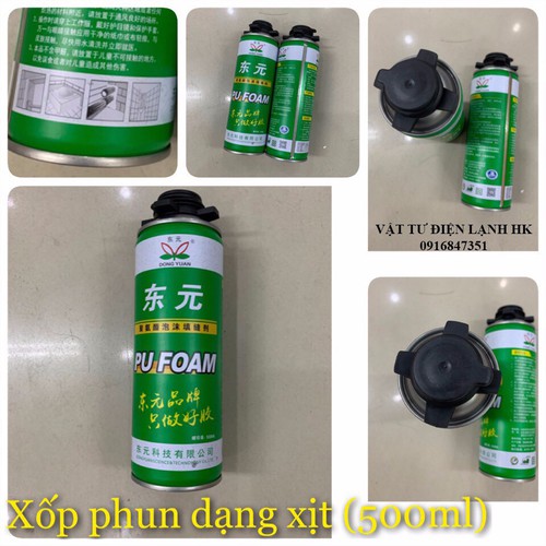 Xốp phun dạng xịt có vòi 500ml PU FOAM - Lon xốp phun