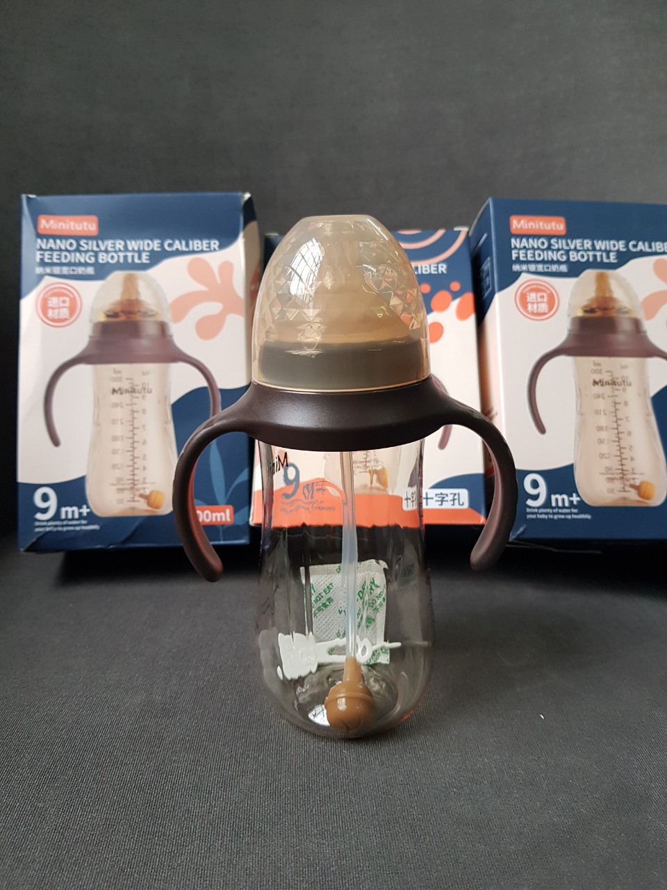 BÌNH SỮA MINITUTU NANO BẠC CỔ RỘNG 300ml, 240ml CHO BÉ