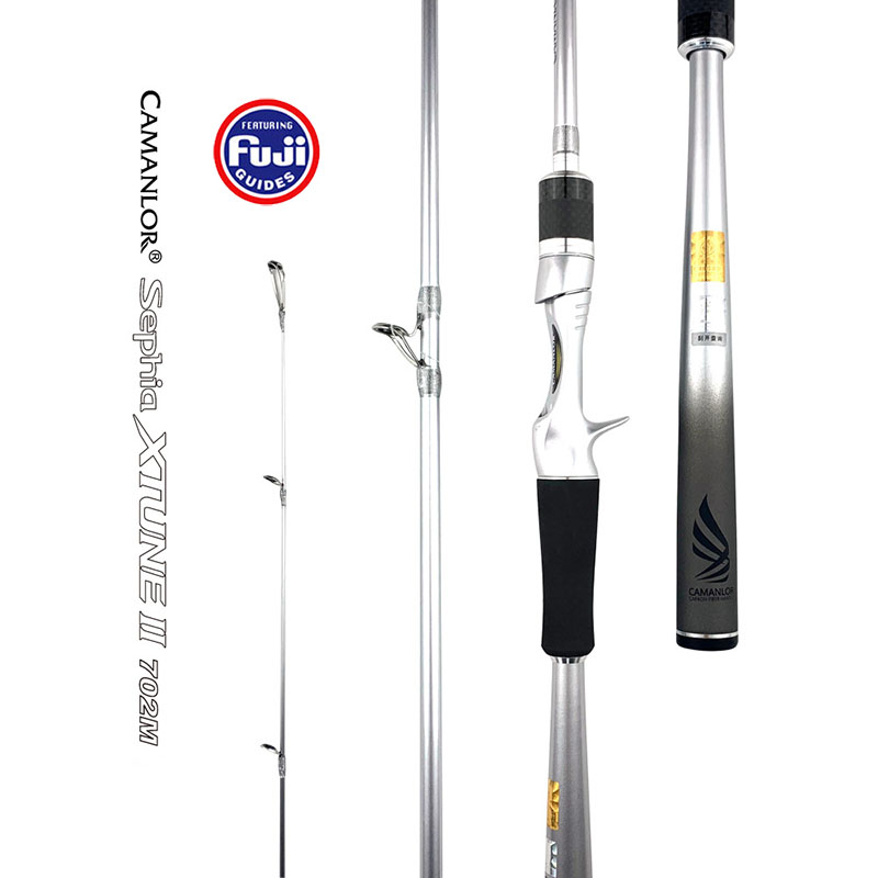 Cần câu lure máy ngang camanlor sephia xtune ii 702m cần lure cao cấp khoen fuji cm6