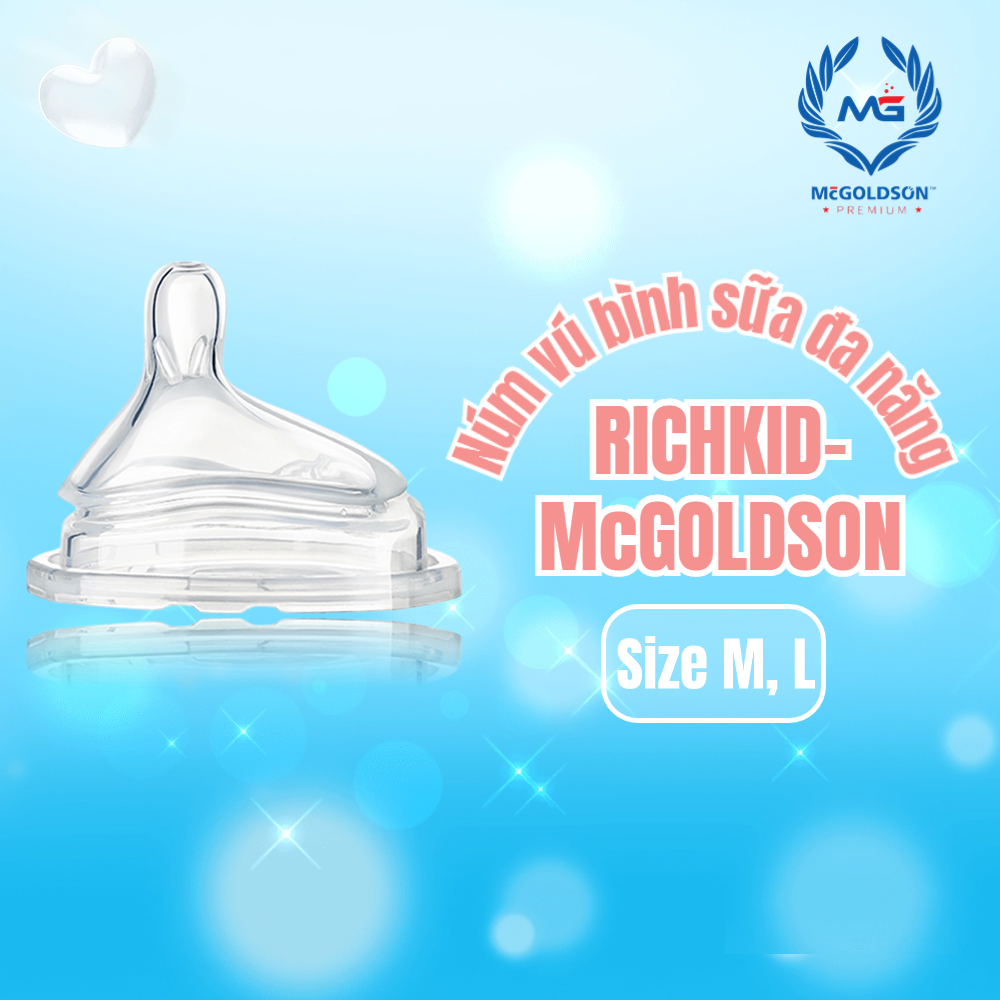 Núm vú bình sữa đa năng RICHKID-McGOLDSON (Hộp 2 cái)