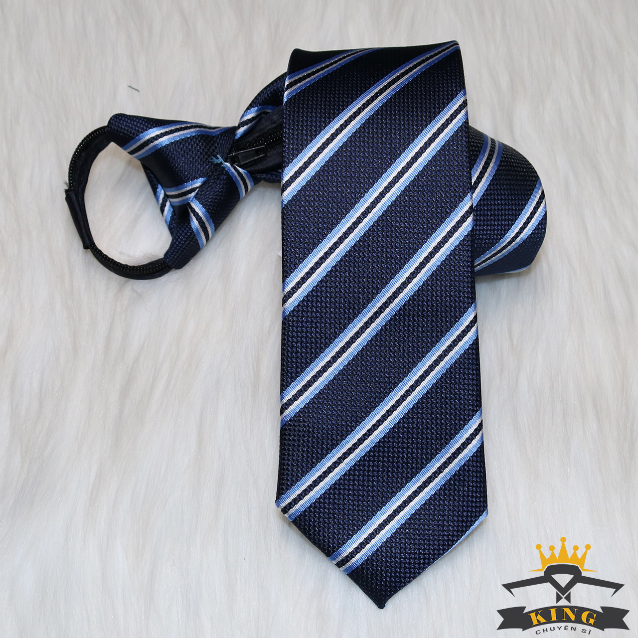 Cà Vạt Nam KING Caravat Nam Công Sở Và Chú Rể Thắt Sẵn Dây Kéo Họa Tiết Bản Nhỏ 6cm Bản Lớn 8cm [C020]