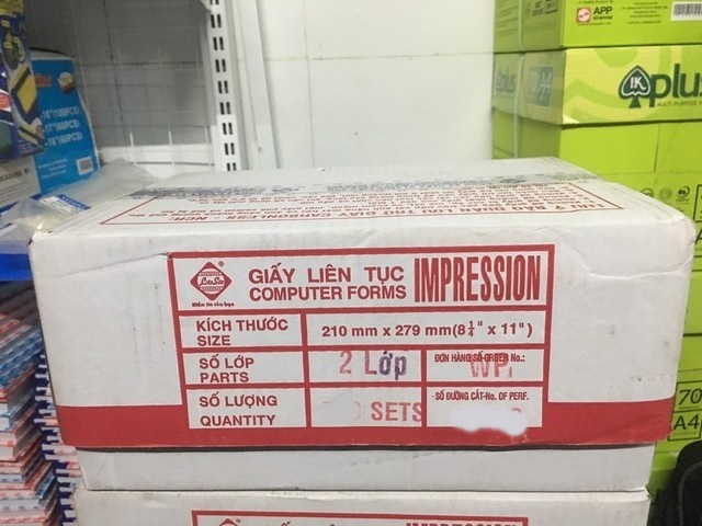 Giấy in liên tục 2 Liên 210x279mm size A4