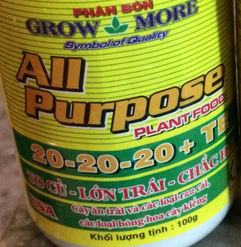 Phân bón 20-20-20+TE Growmore