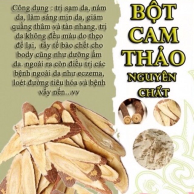 Bột đắp mặt cam thảo ủ trắng &tri mụn handmade