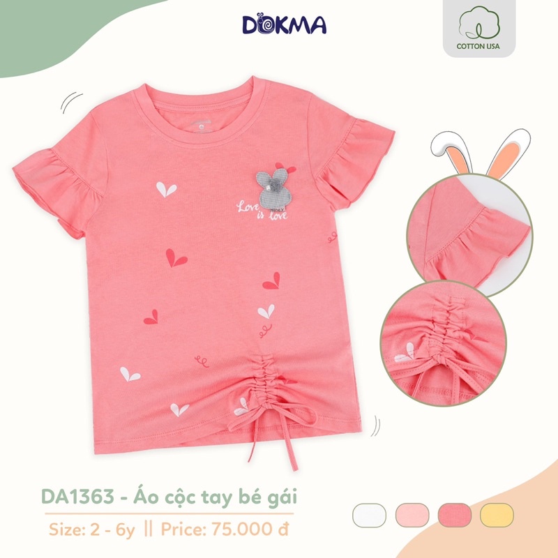 2-6Y Áo cộc tay bé gái Dokma DA1363 (11-22kg)