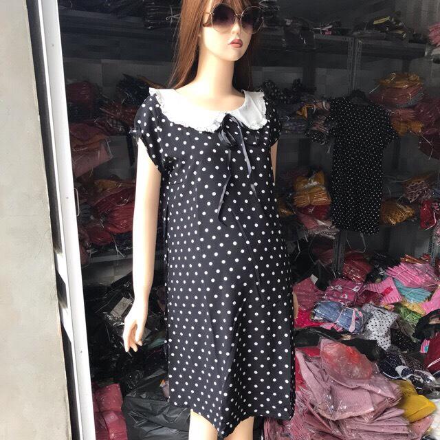 Váy bầu chấm bi cổ bèo mới