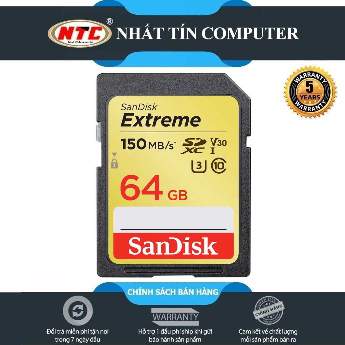 Thẻ nhớ SDXC SanDisk Extreme 64GB V30 UHS-I U3 4K 150MB s
