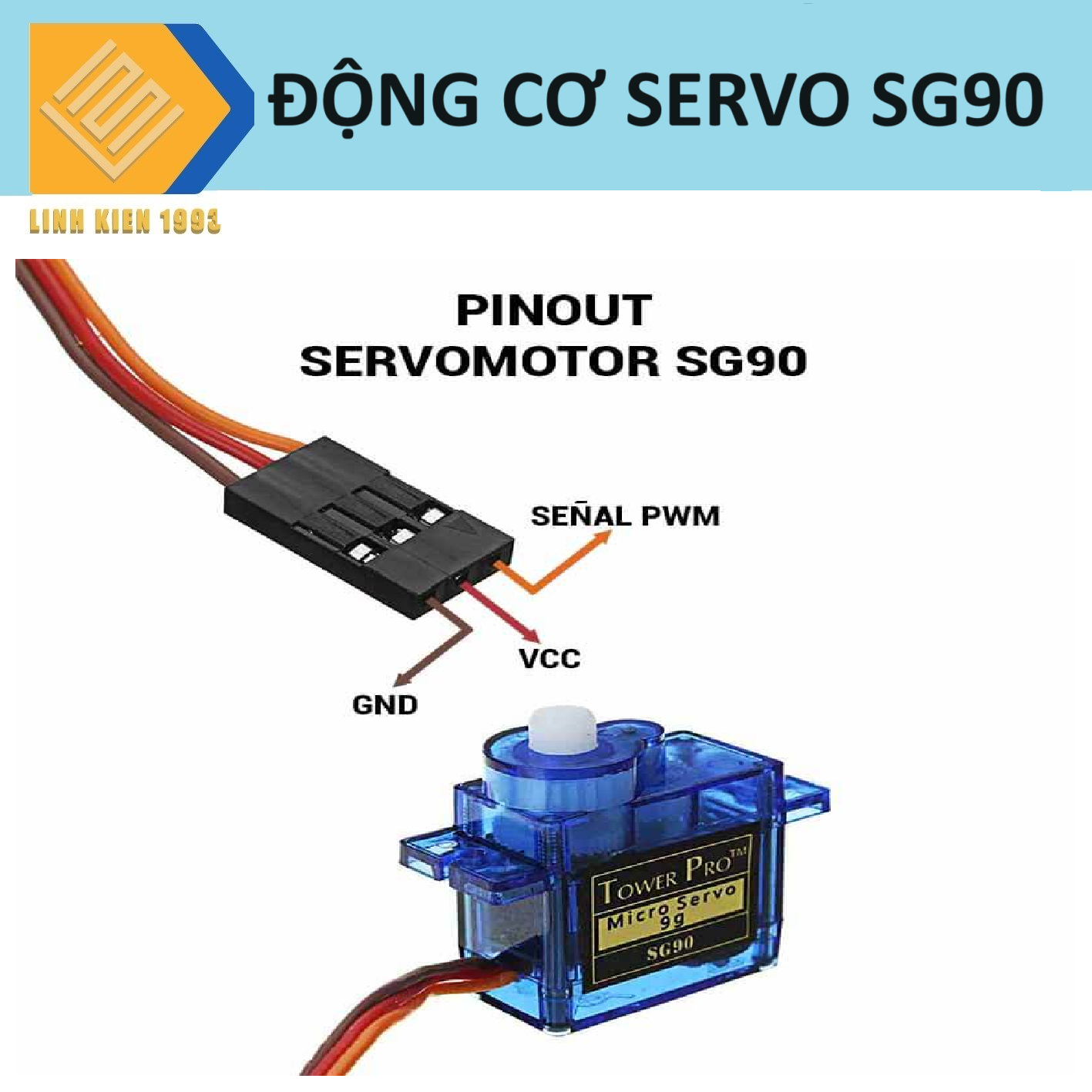Động cơ servo sg90 90 độ towerpro sg 90 micro servo motor