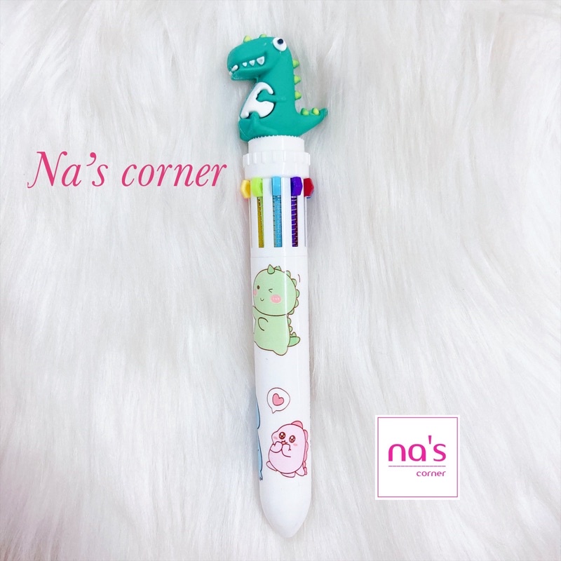 Bút bi 10 ngòi hình thú khủng long nhiều màu dễ thương