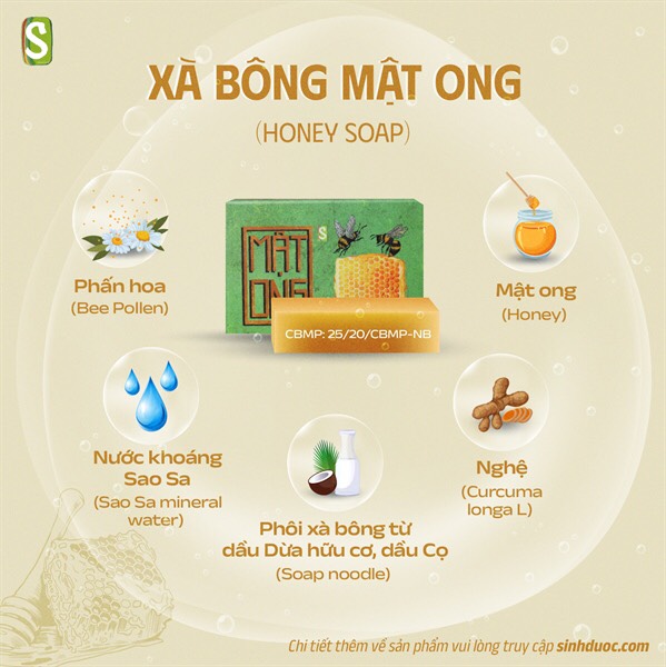 Xà Bông Nghệ - Mật Ong HTX Sinh Dược 100g