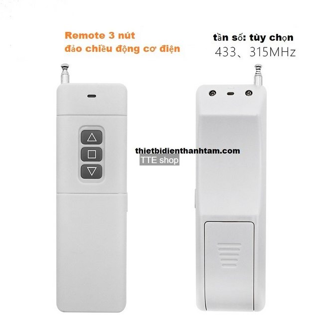 Tay Remote 3 Nút đảo chiều động cơ - tặng kèm Pin 9V 315Mhz và 433Mhz