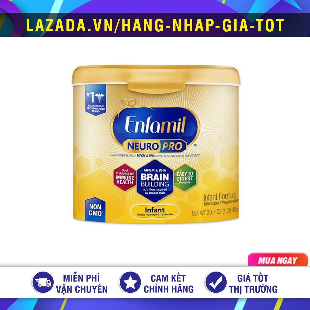 Sữa bột enfamil neuro pro 587g mỹ hộp nhựa