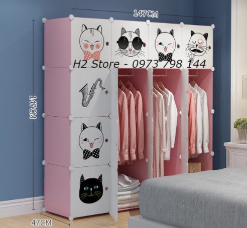 TỦ NHỰA LẮP GHÉP 16 Ô ĐỰNG QUẦN ÁO, ĐỂ GIÀY, TÚI XÁCH, ĐỒ DÙNG CÁ NHÂN. NHẸ NHÀNG, TIỆN GỌN, DỄ DÀNG THÁO LẮP DI CHUYỂN.
