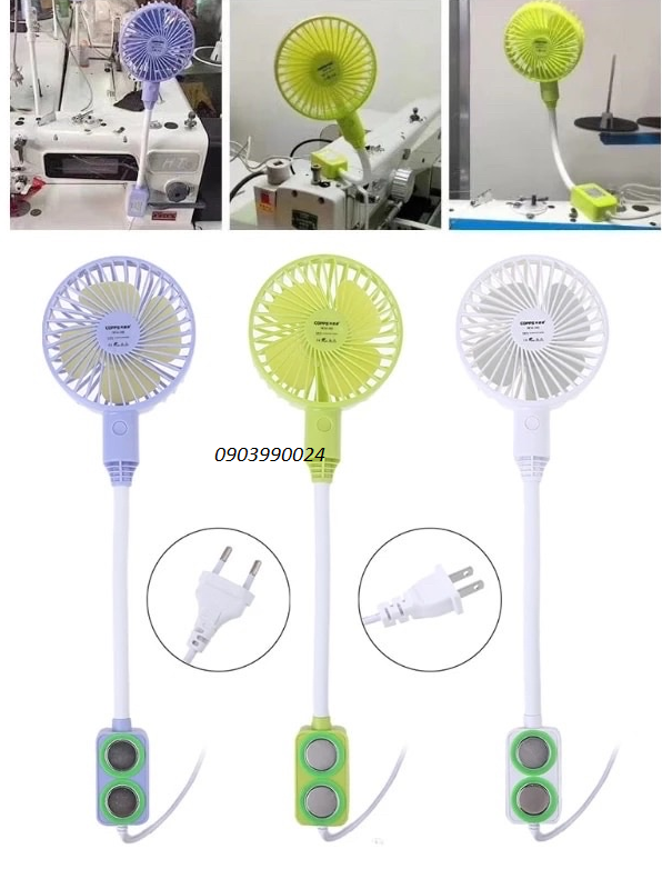 Quạt máy may mini có đế gắn nam châm điện dùng trong nghành may
