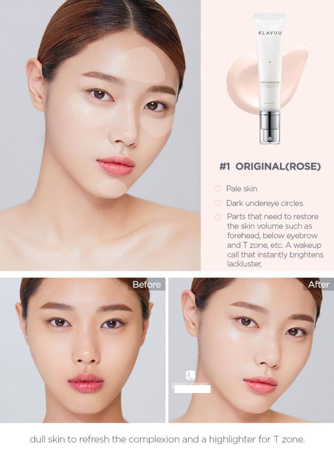Kem Lót Klavuu White Pearlsation Ideal Actress Backstage Cream SPF30 PA++