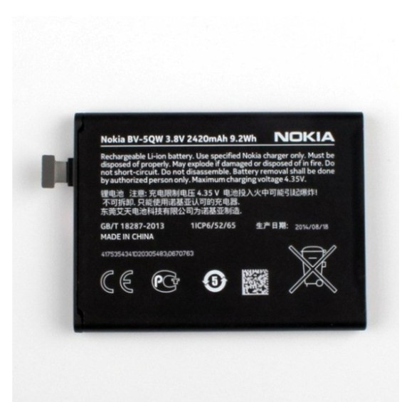 Pin nokia lumia 930 2510mah xịn - bh 6 tháng