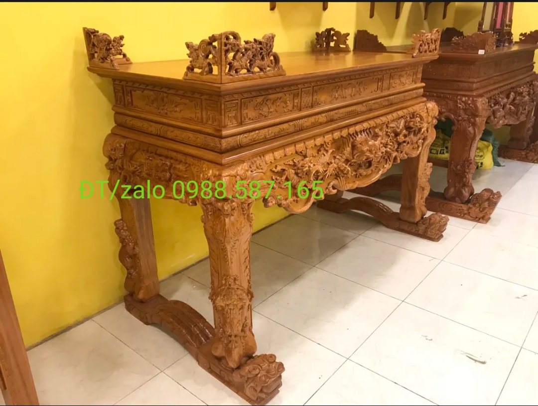 Sập thờ tứ linh,sập thờ gỗ gõ đỏ vip chân 20 ( FREESHIP 60 KM ) cc