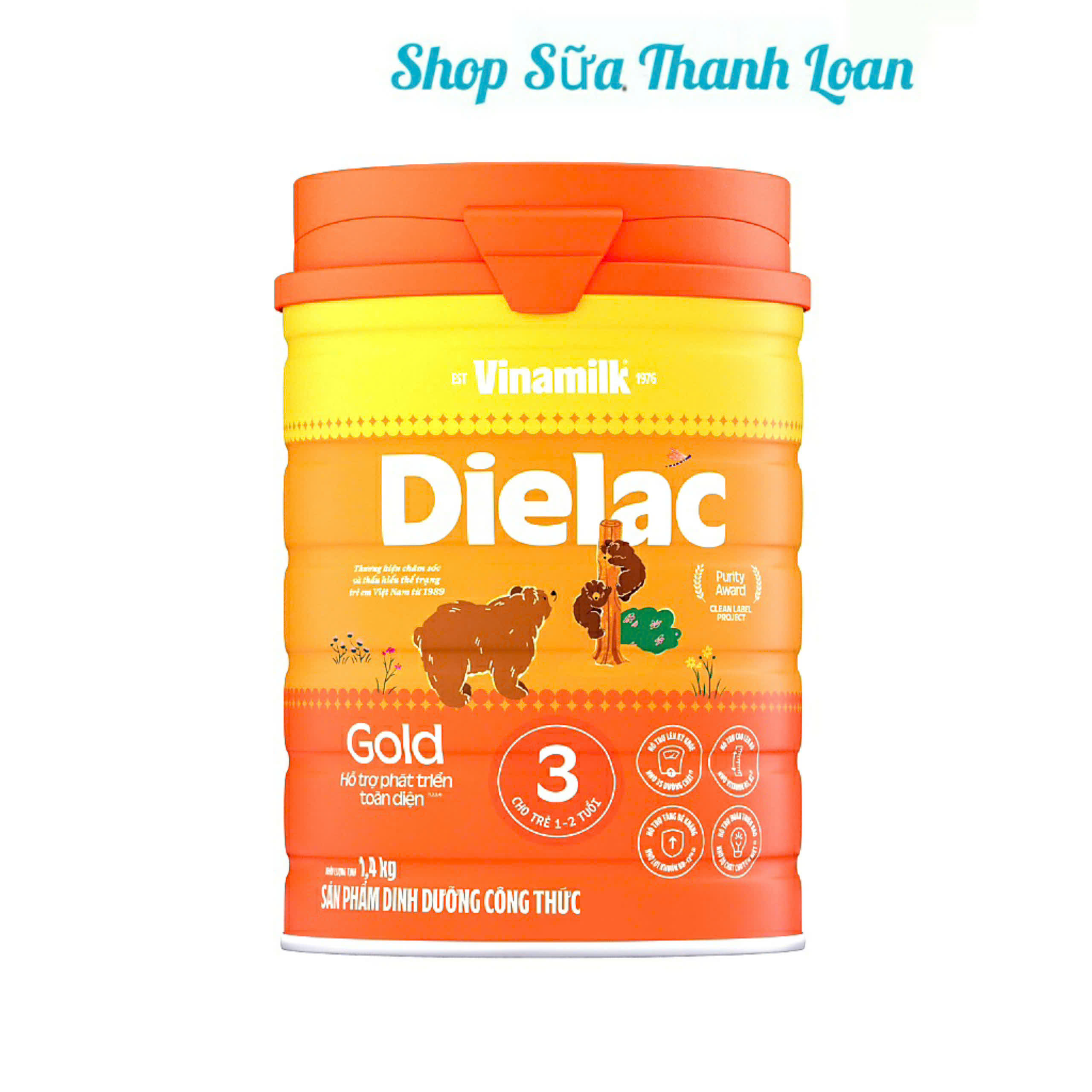 (Expiration Date June 2027) (New Model) Vinamilk Dielac Gold 3 Powder Milk 1400g.