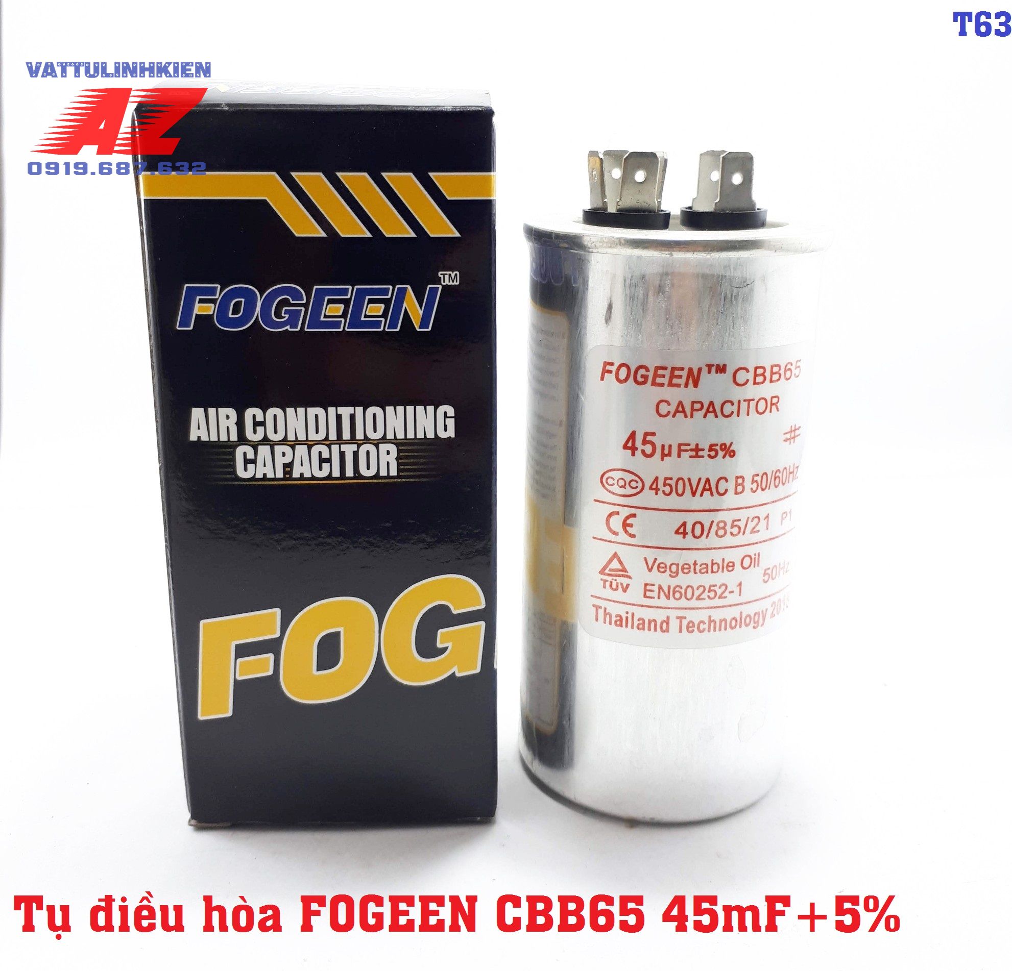 Tụ điều hòa fogeen cbb65 45mf+5%
