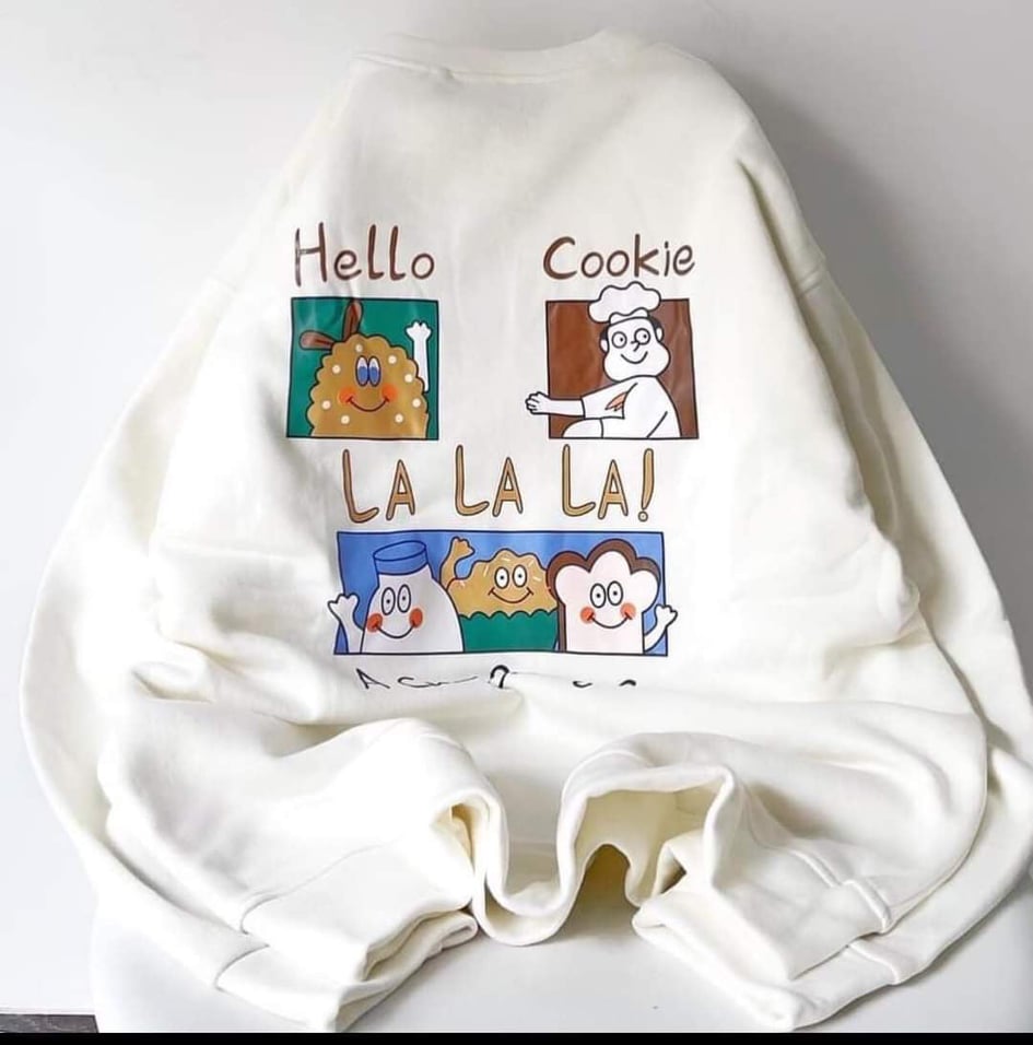 Ao nỉ sweater in chữ COOKIES (trọng lượng từ 40kg đến 72kg )