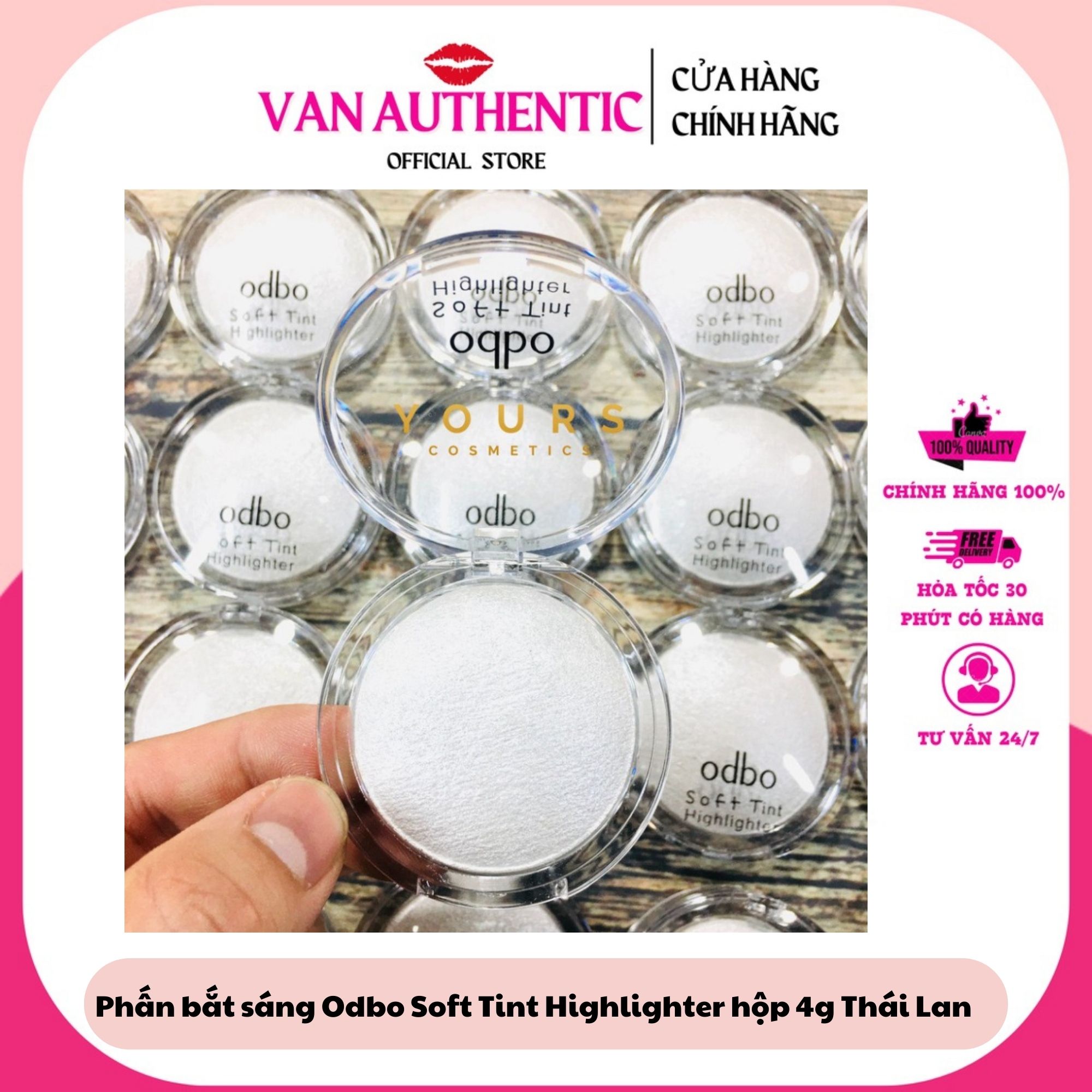 Phấn bắt sáng có nhũ mini odbo soft tint highlighter od173 4g