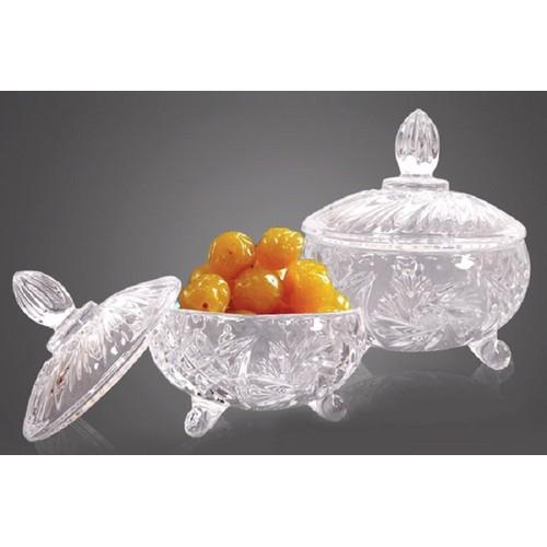 [HCM]Combo 2 Hũ thủy tinh đựng mứt Tết Cao Cấp 3 Chân Đế