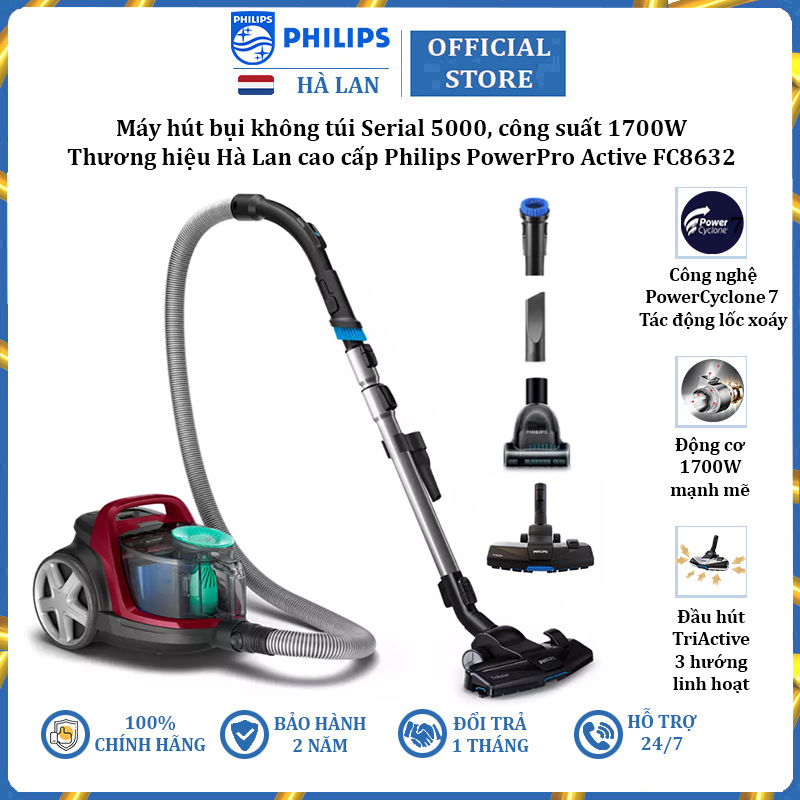 Philips PowerPro active fc8632 serial 5000 vacuum cleaner power 1700W