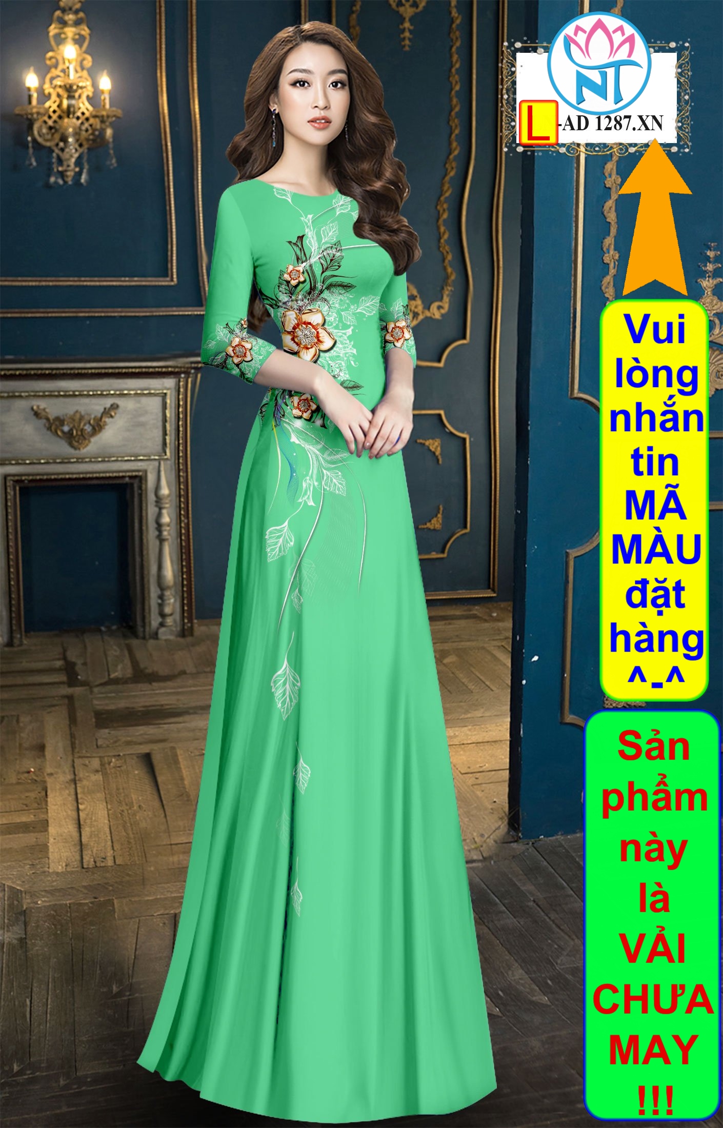 Vải áo dài hoa eo - l 1287