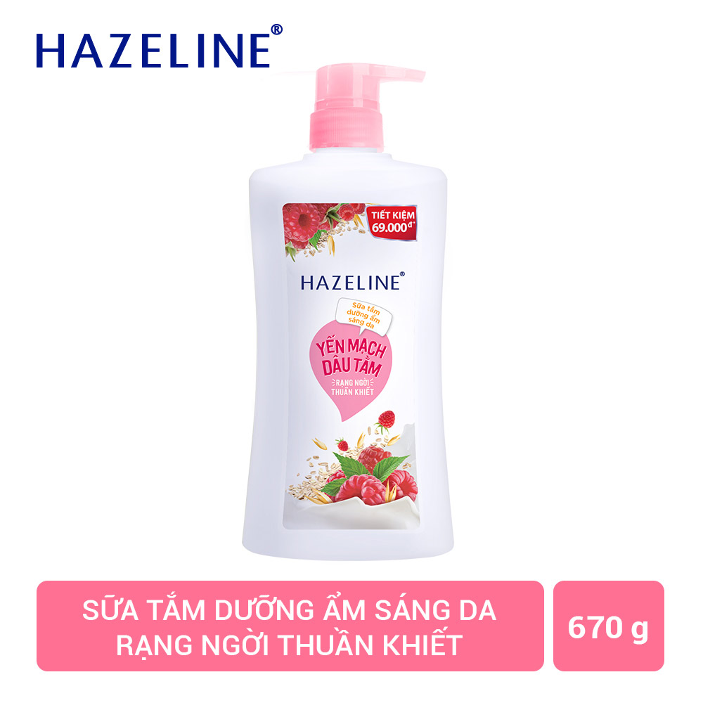 [HCM]Sữa Tắm Dưỡng Sáng Da Hazeline Yến Mạch & Dâu Tằm (670g)