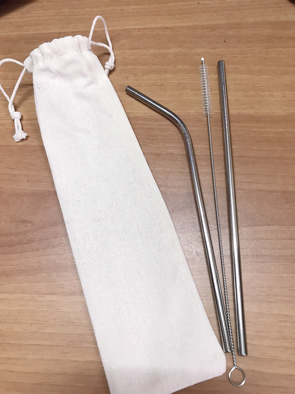 Ống hút inox bộ có ống hút cây rửa và túi đựng