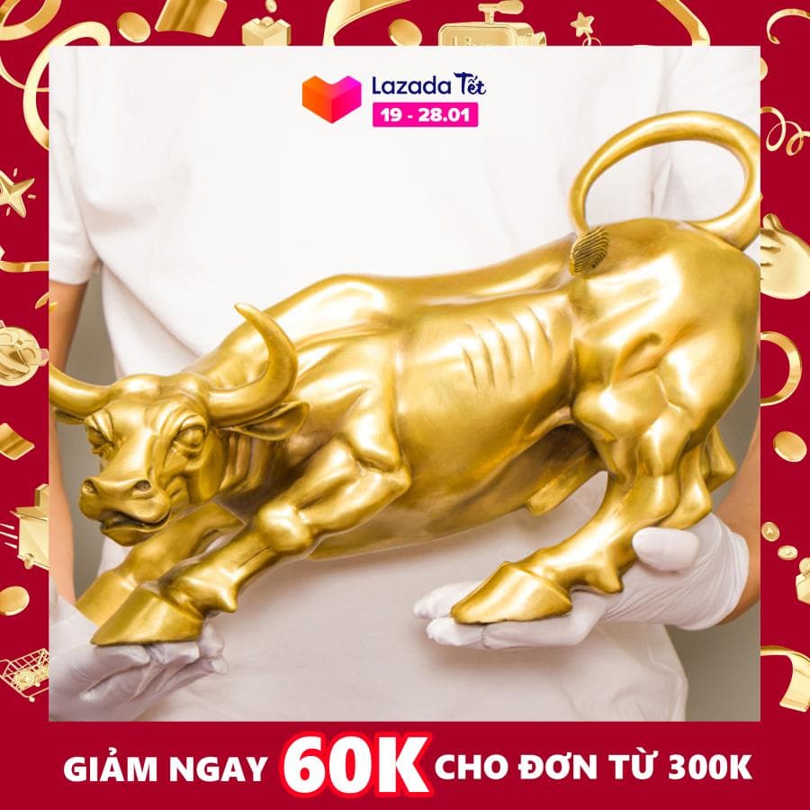Tượng linh vật con trâu sửu cỡ đại bằng đồng thau phong thủy Hồng Thắng