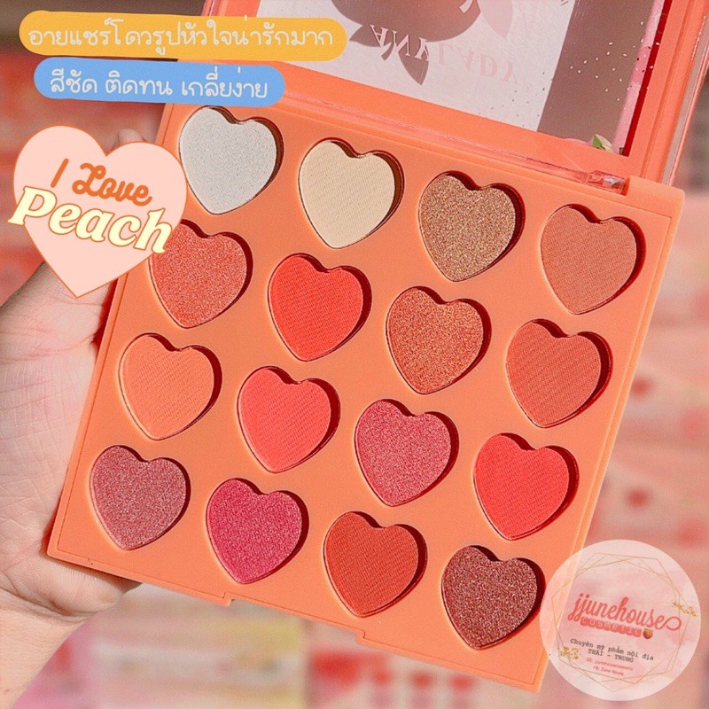 Bảng phấn mắt 16 ô trái tim anylady i am a peach