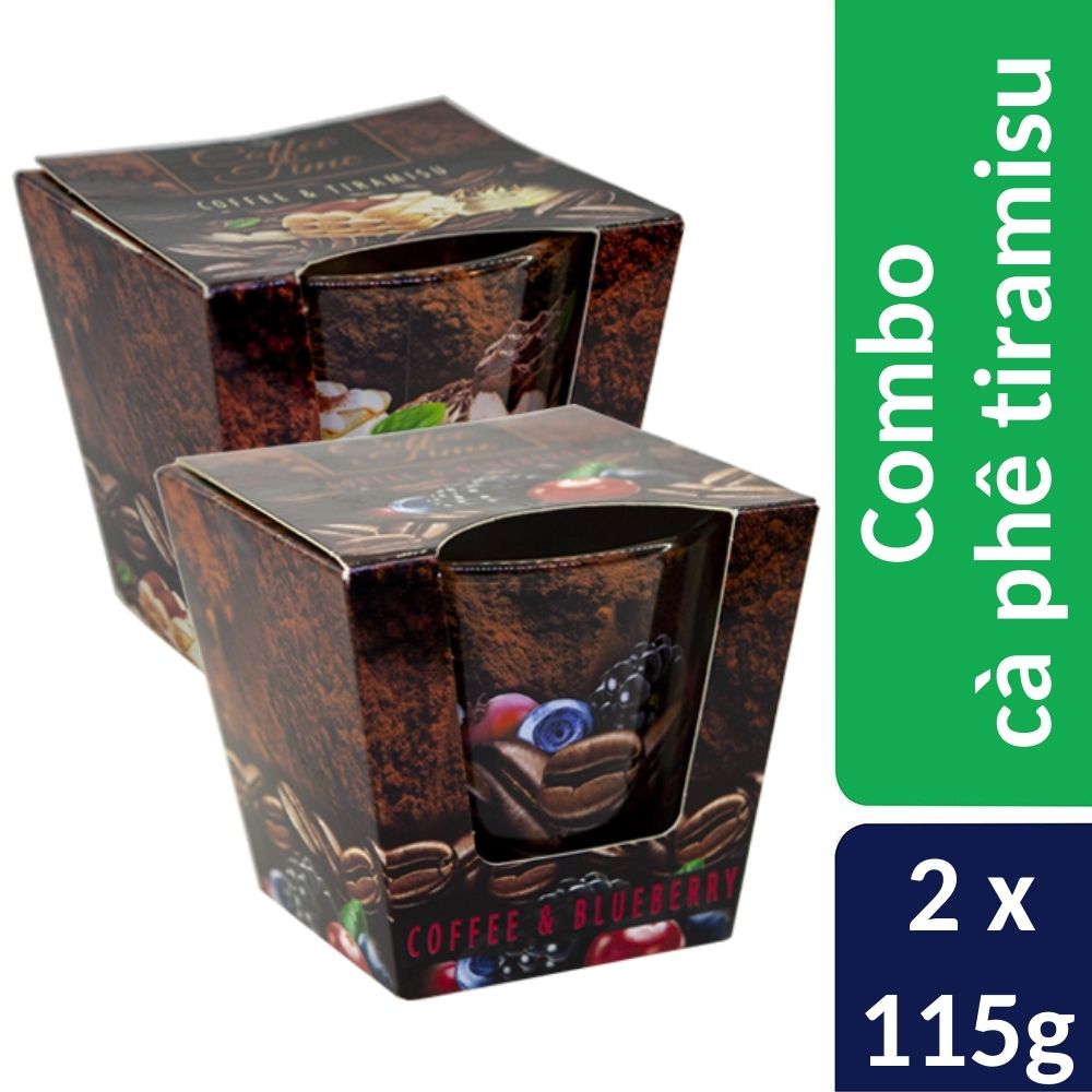 Combo 2 Ly nến thơm phòng Coffee Time 115g - cà phê tiramisu