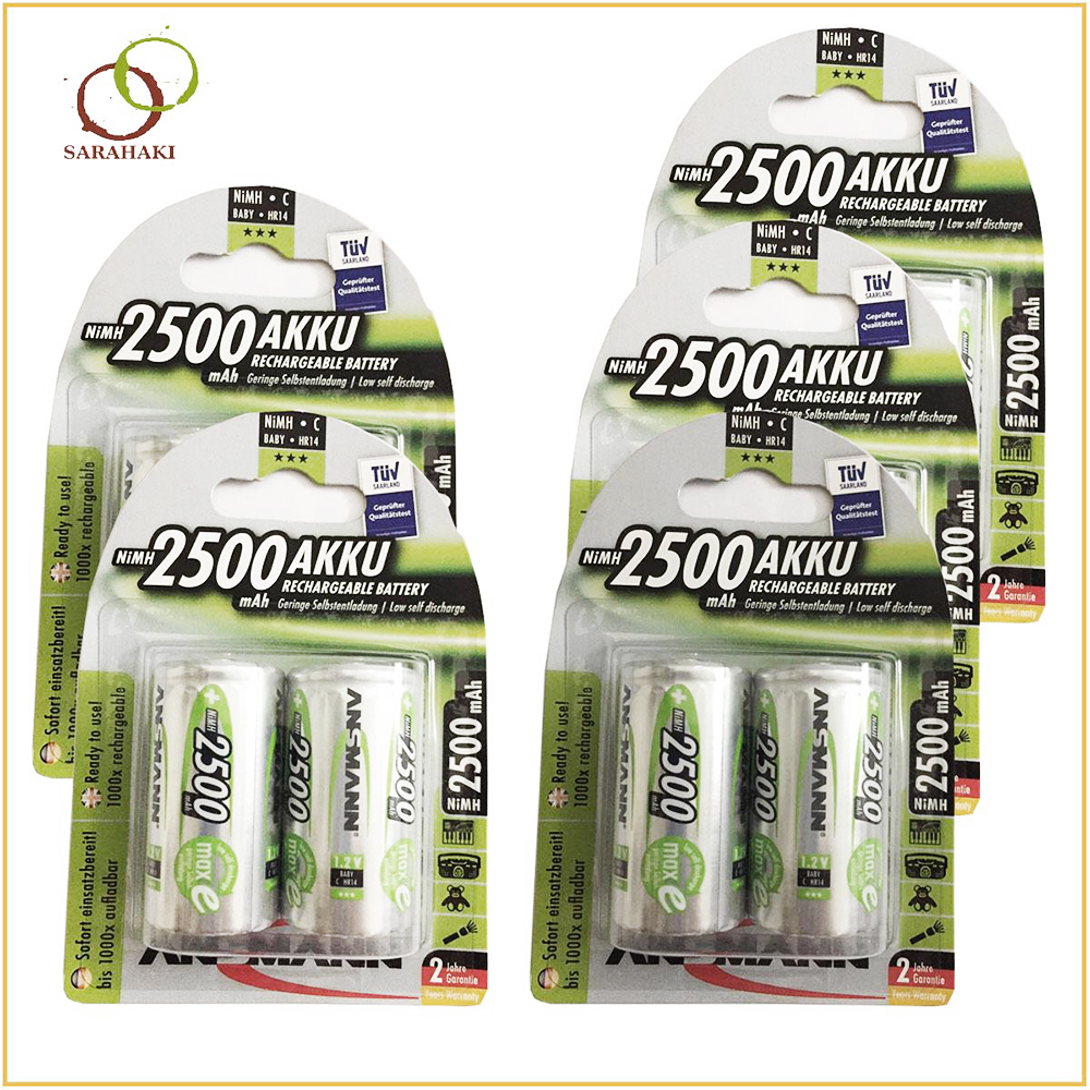 Combo 5  vỉ pin sạc trung C Ansmann 2500mAh (1 vỉ 2 viên)