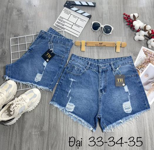 Quần short jean nữ rách big size