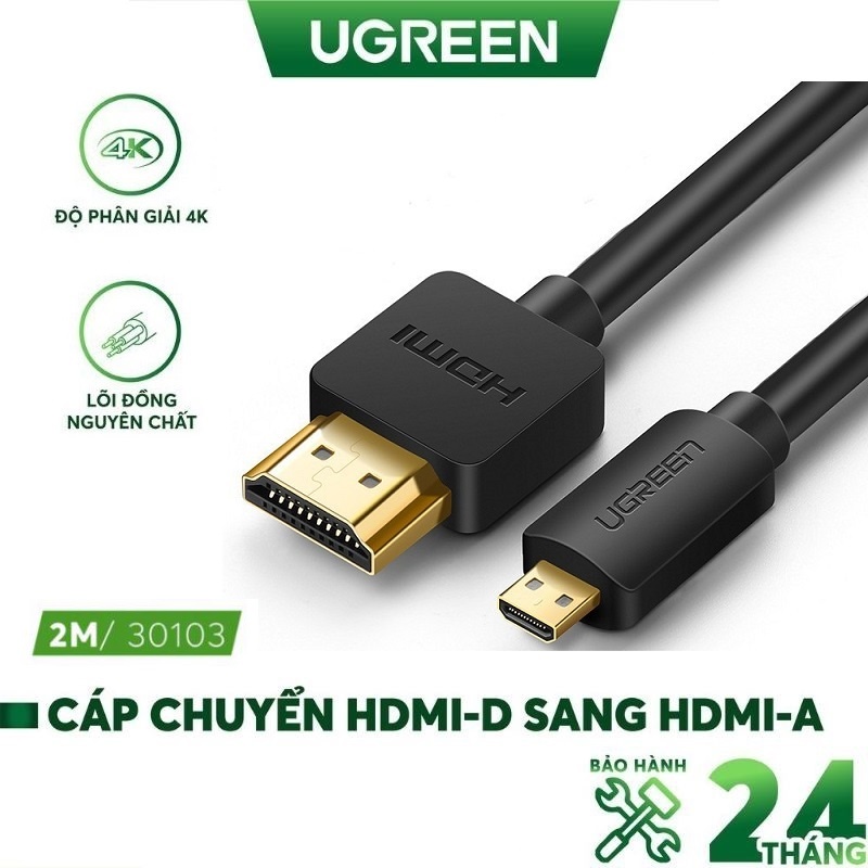 Dây cáp chuyển đổi micro hdmi sang hdmi ugreen dài 1m đến 3m - hàng