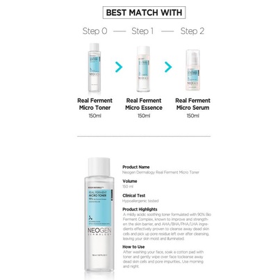 Nước hoa hồng Neogen Dermalogy Real Ferment Micro Toner 150ml