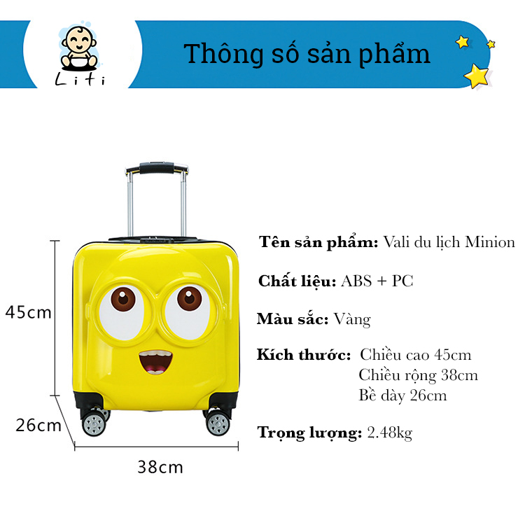 Vali du lịch cho bé (Minion)