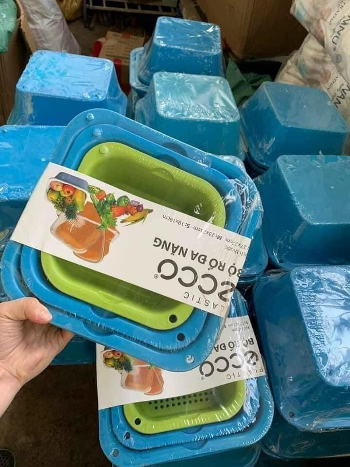 SET RỔ 6 MÓN ECCO ❌ BỘ RỔ ĐA NĂNG ❌ KÈM CHẬU