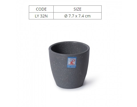 Ly Nhựa Melamine Lùn Nhám Xám - 200ml
