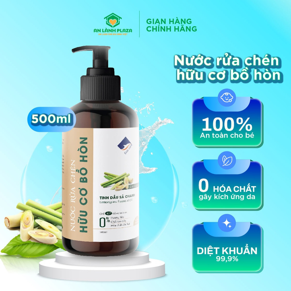 Nước rửa chén hữu cơ bồ hòn chính hãng 500ml - AnLanhPlaza phân phối