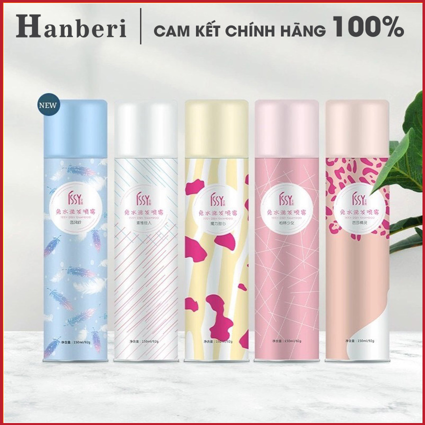 Dầu gội đầu khô ISSY không cần dùng nước chống bết tóc thơm mát suôn mượt chống rụng tóc đánh bay gầu dành cho nam nữ