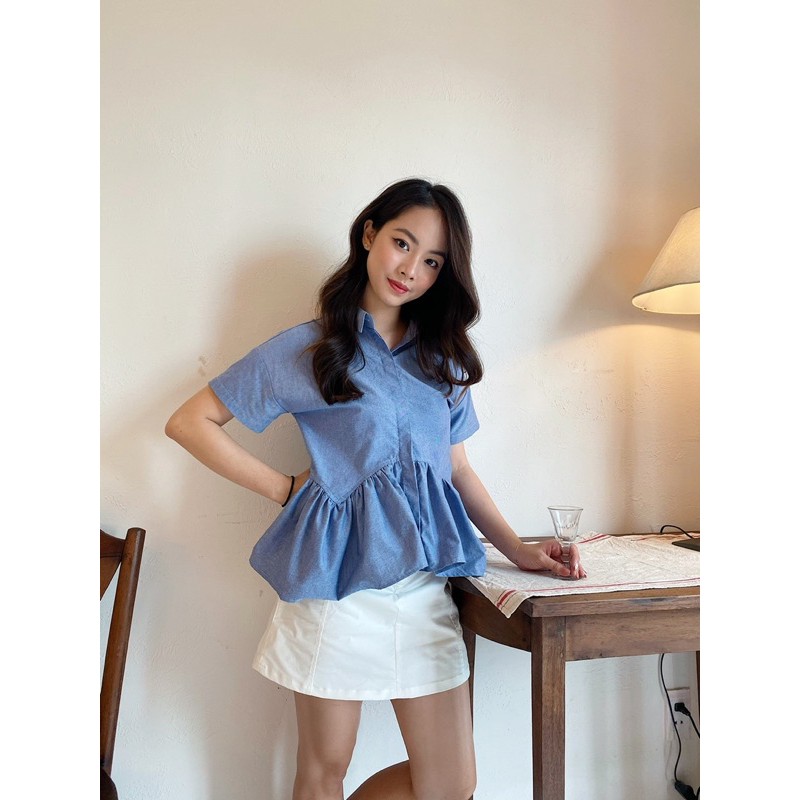 SODA POP - Wavy shirt - Áo sơ mi phối bèo