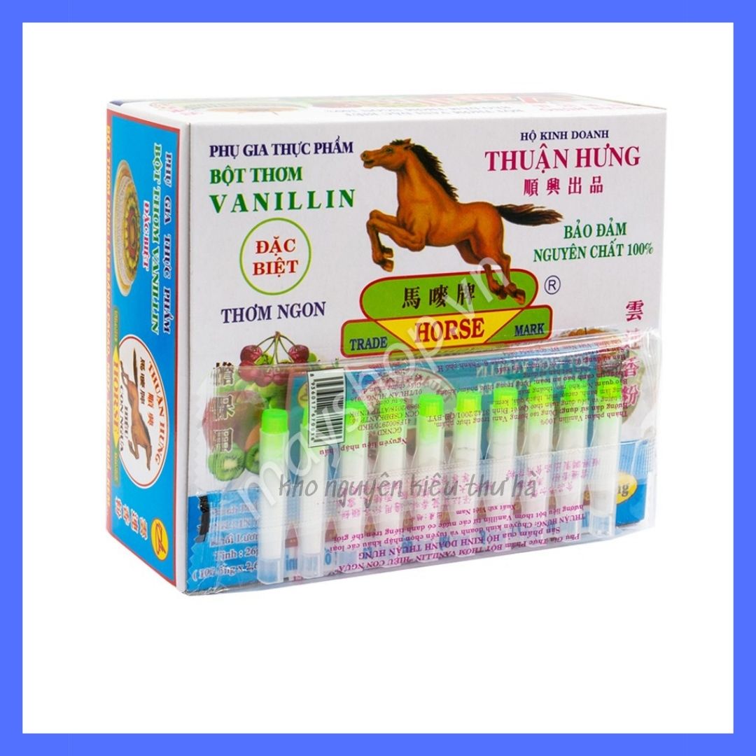 Bột thơm vani/Vanilline(vỉ 10 ống),nguyên liệu làm kem,làm bánh.