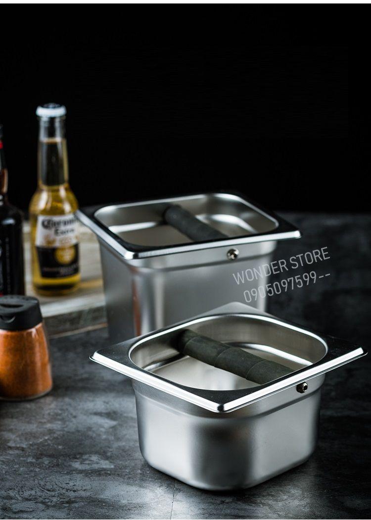 [HCM]Hộp đập bã cà phê inox 1kg