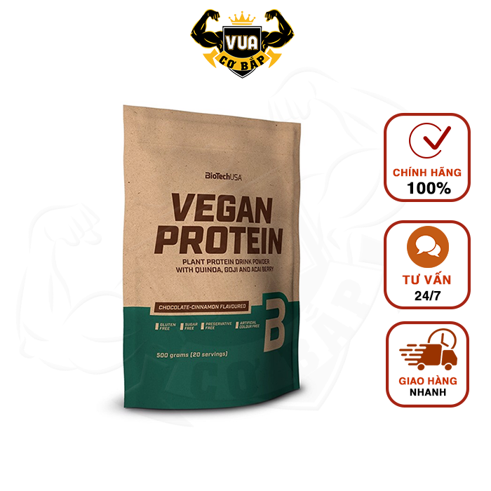 Whey Protein Thực Vật - Vegan Protein BioTechUSA 500g (T9/2025)
