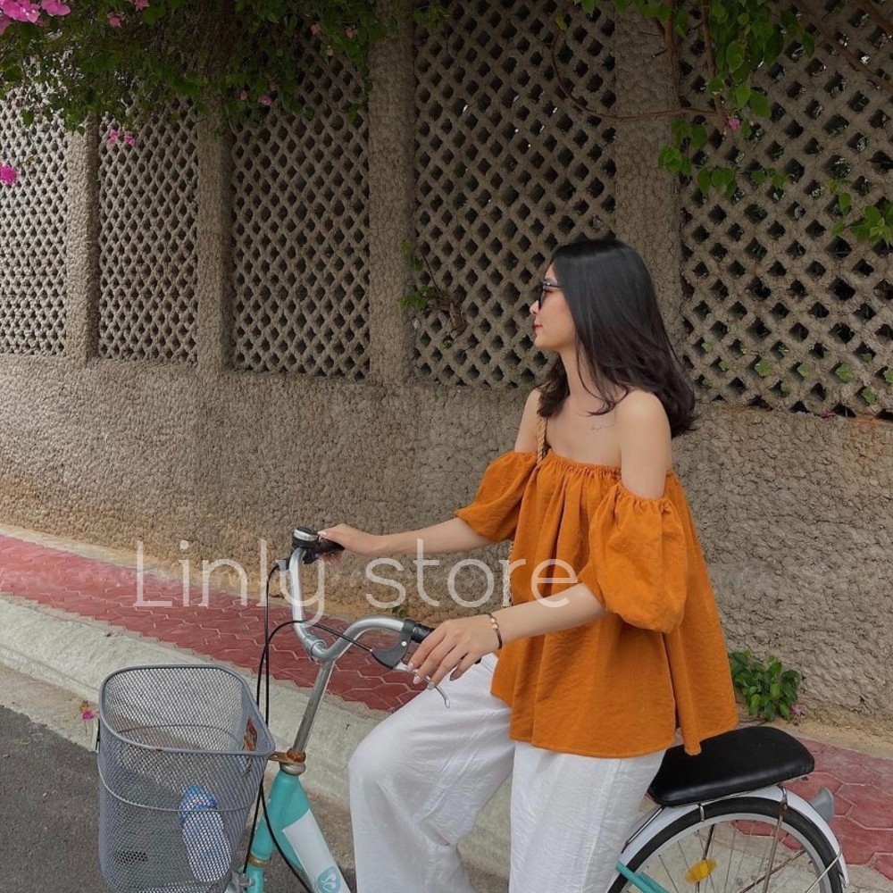 Cái mới ÁO TRỄ VAI TAY BỒNG 2 LỚP - ÁO KIỂU NỮ CHẤT ĐŨI A-TV