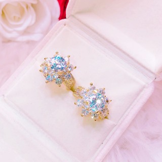 Nhẫn mạ vàng nhẫn nữ đẹp Thái Lan đá pha lê hoa mai đính đá sáng lấp lánh thumbnail